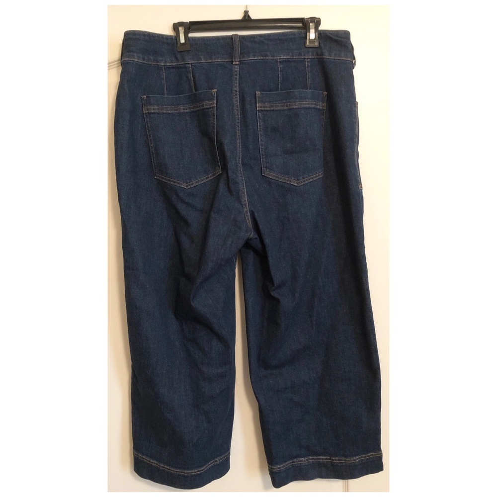 Pilcro Anthropologie Seamed High Rise Cropped Wide Leg Jeans Skipper - Picture 5 of 7